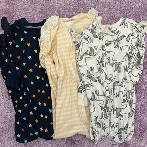 3-Pack Old Navy Zip Footie Pajamas